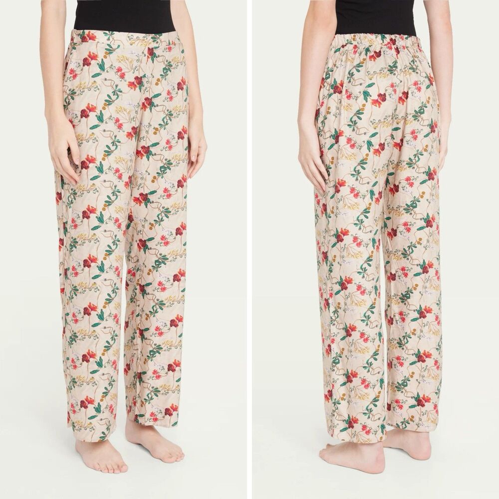 Hanro Jill Pajama Pants in Nocolor Sleepwear Lounge Size M Pockets Floral Comfy